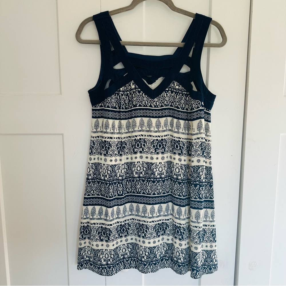 As U Wish Blue and Cream Tunic